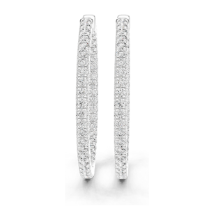 0.99 CT Lab-Grown Diamond <b>Hoop</b> Earrings Round Brilliant Cut 10KT, 14KT, 18KT Gold & 925 <b>Silver</b> Rose, Yellow, White Gold - Product Image 2