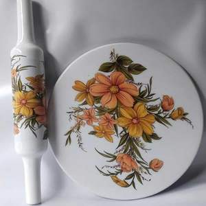 Elegant Chakla Belan Kitchen Rolling Pin <b>Pastry</b> <b>Board</b> Eco-Friendly Marble/Wood/Metal Construction Smooth Dough Handling for Home - Product Image 3