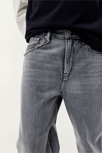 Pantalones vaqueros grises de mezclilla de algodón 100% de primera calidad para hombre, pantalones holgados rectos de estilo Vintage lavados a la piedra para la comodidad de invierno todos los días - Product Image 6