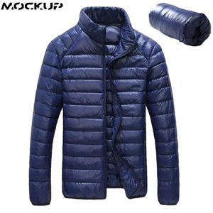 Chaqueta de plumón de pato a prueba de viento para hombre, abrigo ultraligero y portátil, informal, cuello levantado, color blanco, 6XL, Otoño e Invierno - Product Image 4