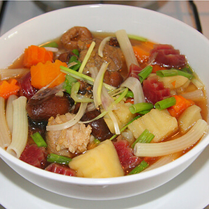 Macaria vietnamienne naturelle du sud du Mékong Macaroni cuit à la mode longue pâtes en vrac blanc/jaune collation dans une boîte emballée sac - Product Image 3