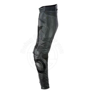 Fabrication de pantalons de moto pour hommes en cuir véritable couleur noire adultes portent des pantalons de moto de sécurité en plein air - Product Image 2