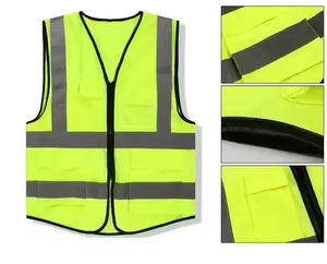 Haute visibilité respirant polyester tricot gilet réfléchissant vêtements de sécurité vêtements de travail gilet de sécurité haute sécurité gilet réfléchissant - Product Image 6