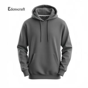 Sudadera con Capucha para Hombre, Otoño, Color Sólido, Ecológica, Transpirable, Tejido Liso Teñido, Felpa Suave, Diseño con Bolsillo y Cordón Ajustable - Product Image 3