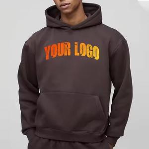 Sweat à capuche oversize de haute qualité pour homme, en polyester/coton French Terry, uni, imperméable, avec logo personnalisé, pour l'hiver - Product Image 1