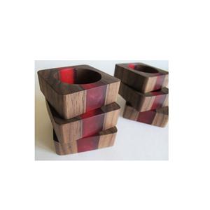 Servilletero de resina de madera de forma cuadrada de alta calidad para Decoración de mesa del hogar Venta directa de fábrica para obsequios Regalo Uso en fiestas - Product Image 2