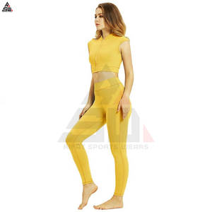 Nouvel ensemble de combinaison de sport de yoga sur mesure, taille plus, respirant, léger, extensible, ajusté à la peau, pour la salle de sport, avec fermeture éclair - Product Image 6