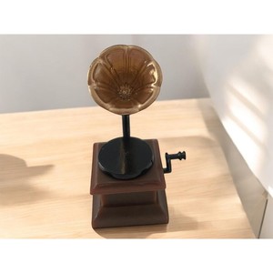 Gramófono Decorativo BRUSHSTROKE BLISS, Hecho a Mano con Madera y Metal, Diseño Moderno Giratorio, Mini Decoración Ecológica para Escritorio del Hogar - Product Image 1