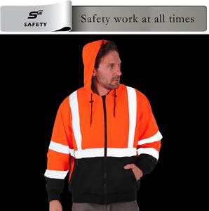 Sweat à capuche de sécurité pour homme Sweat-shirt réfléchissant doublé polaire Classe 3 Veste haute visibilité robuste - Product Image 2