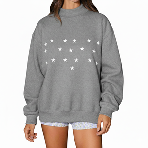 Sudadera Holgada de Cuello Alto para Mujer, Estilo Informal, para Otoño e Invierno, Suéter Holgado y Relajado, Ropa de Calle para Comodidad Durante Todo el Día - Product Image 1