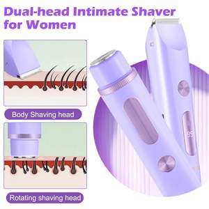 เครื่องโกนขนไฟฟ้าขนาดพกพาสำหรับผู้หญิง ใบมีดคู่/เดี่ยว กำจัดขนได้ทั่วเรือนร่าง พร้อมไฟแสดงสถานะแบตเตอรี่ ใช้ได้กับใบหน้า ขา แขน ล้างทำความสะอาดได้ - Product Image 5