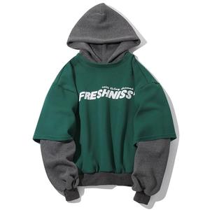 Sweat-shirt surdimensionné en polaire d'hiver 500 g/m², logo personnalisé, épaules tombantes, sweats à capuche lourds coupe-vent unisexes pour hommes et femmes - Product Image 5