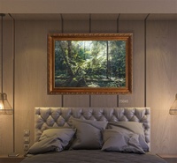 Toile classique faite à la main, scène, peinture à l'huile, Art mural, peinture de paysage de forêt