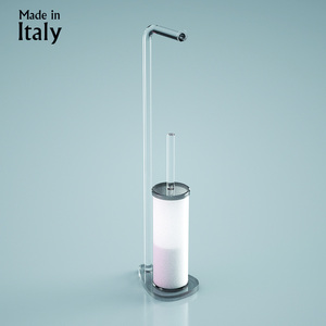 GOCCIA-Brosse de Toilette Multifonctionnelle Durable, Porte Papier Transparent Acrylique, Accessoire Italien pour la Maison, Design Moderne - Product Image 2