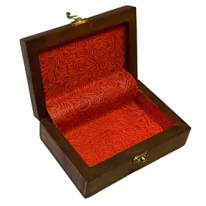 手工制作新娘木制首饰盒，雕刻艺术优雅饰面的纯木首饰盒，木制首饰盒