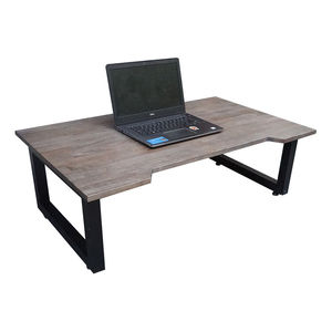 SGDesk 100x60cm Brown Rubber Wood Minimalist Design <b>Foldable</b> <b>Legs</b> Low <b>Table</b> <b>with</b> Folding <b>Legs</b> Model SGD005 - Product Image 3