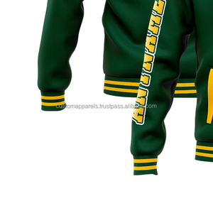 Veste universitaire promotionnelle en gros MCACVJ-165 vêtements d'extérieur de marque à col montant avec décoration brodée sur le devant - Product Image 5