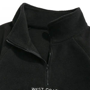 Sweat-shirt en coton de haute qualité pour hommes, avec fermeture éclair et épaules tombantes, pull polaire d'hiver avec logo personnalisable OEM - Product Image 3