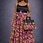 Gonna a pieghe a vita alta in Ankara rosa e verde lime con stampa a ghiande, taglia XS, morbida, traspirante, in spandex, stampa digitale naturale, linea ad A - Product Image 3