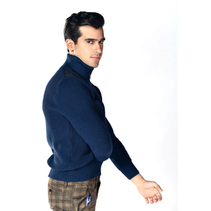 เสื้อกันหนาวแบบสวมหัวสำหรับผู้ชาย,เสื้อสเวตเตอร์ถักเสื้อสเวตเตอร์ลำลองเสื้อคอลูกเรือสีพื้นสำหรับใส่ทำงาน - Product Image 2