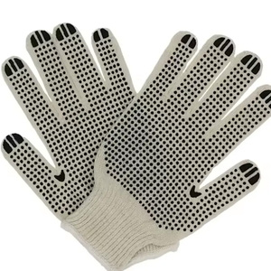 Gants de sécurité tricotés en PVC de protection des mains antidérapants en polyester et coton blanc à pois dessinés des deux côtés - Product Image 5