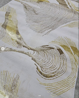 Tapis tissé à la machine, style persan moderne, en cachemire turc, à poils moyens, imperméable, résistant aux taches, en jacquard ikat, enduit de PVC