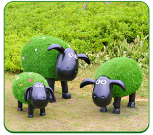Statue de mouton en fibre de verre décorative d'extérieur, revêtement écologique, dessin animé, paysage de jardin, petite statue de mouton - Product Image 3