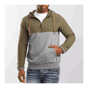 Usine directe 100% coton français éponge sweats à capuche personnalisés pour hommes surdimensionné poids lourd thermique Zip hiver quart Zip plaine solide - Product Image 1