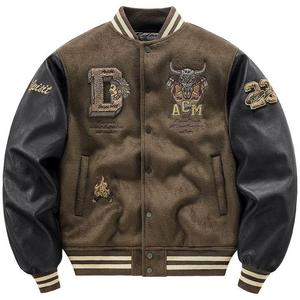 Chaqueta con letras de béisbol de chenilla bordadas de lana naranja Vintage para hombre, logotipo personalizado, soporte fino, equipo universitario personalizable para hombre - Product Image 1