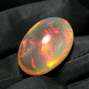 Genuine Natural Ethiopian Welo Opal Cabochon Rare Opal <b>Stone</b>, 25.50 CT Crystal Opal Gemstone for Jewelry October Birthstone - Product Image 1