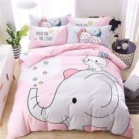 Parure de lit 4 pièces en molleton chaud 100 % coton pour adultes, motif animaux 3D, 400 fils, toutes saisons, couleur et design personnalisables, en laine