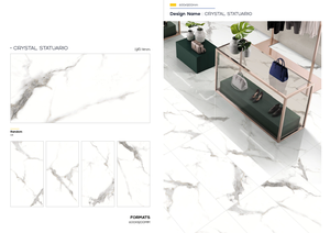 กระเบื้องปูพื้นเซรามิกพอร์ซเลนคุณภาพพรีเมียม ขนาด 600x1200 มม. ดีไซน์ทันสมัย ผิวด้านเคลือบเงา แบบเต็มเนื้อ สำหรับตกแต่งภายใน - Product Image 2