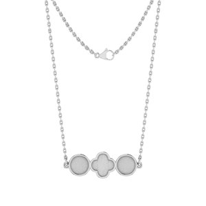 Sólido 925 Plata 10mm trébol y bisel redondo colgante Semi montaje encanto ajuste para cenizas de resina piedra accesorios de joyería componentes - Product Image 1