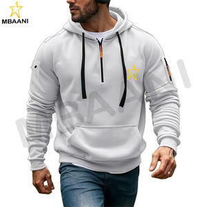 Sweat-shirt à col zippé avec poche kangourou pour hommes - Product Image 1