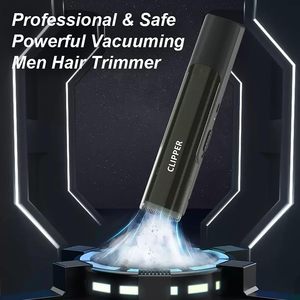 Kit de coupe de cheveux électrique alimenté par USB, tondeuse à cheveux étanche avec aspiration pour hommes, enfants, barbes et poils du visage, lame en acier inoxydable - Product Image 2