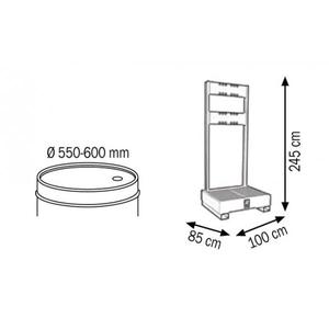 Tanque de descarga completo de 1 posición Meclube con estructura de soporte para almacenamiento de productos químicos - Product Image 2
