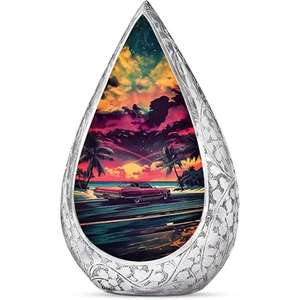 Vente chaude Urnes décoratives modernes en forme de larme Urnes funéraires pour cendres humaines Affichage de cendres adultes à la maison de l'Inde - Product Image 1