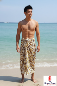 Hawaiian Pareo Polynesia Men Sarong Poly Satin Quick Dry Soft Beach Wrap White Label Service - Product Image 6