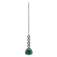 Alex Jewellery-ensemble de bijoux indiens exquis Triangle Kundan Choker Earring Maangtikka