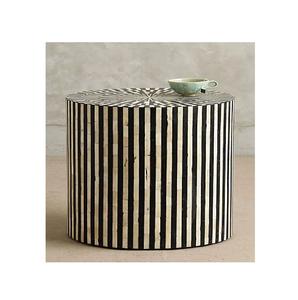 Offre Spéciale de table ronde en incrustation d'os, pièce maîtresse de table d'appoint classique, décoration moderne, incrustation d'os de meubles indiens - Product Image 1