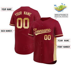Uniformes de Béisbol Unisex de la Mejor Calidad, Tallas Grandes, Transpirables, que Absorben la Humedad, 100% Poliéster, Impresión Personalizada, Venta al Por Mayor - Product Image 6