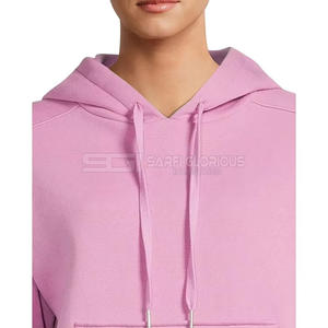 Sudadera de Algodón con Cuello Alto, Lisa, con Forro Polar y Logotipo Bordado Personalizado al por Mayor para Mujer - Product Image 4