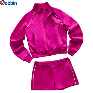 Ensemble de shorts de sport pour femmes personnalisés en velours, couleur unie, vestes à manches longues avec pantalon, taille plus, 2 pièces pour l'hiver - Product Image 5