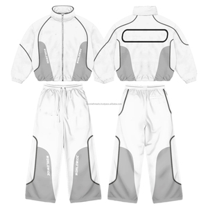 Wholesale Winter Casual Solid Blank Customized Logo <b>Embroidery</b> Breathable Lightweight Tracksuits Men's Nylon Windbreaker <b>Set</b> - Product Image 5