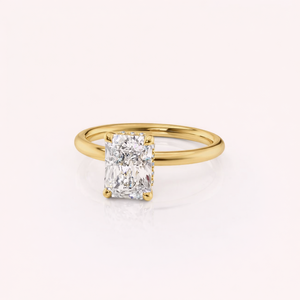 IGI Certified Radiant Cut Lab Grown Diamond Engagement <b>Ring</b> 9K White / Rose & Yellow Gold Solitaire Bridal <b>Ring</b> for Women - Product Image 5