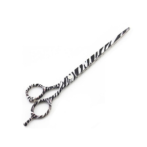 Surgical Grade Grooming <b>Scissor</b> Zebra Design Paper Coated <b>Dog</b> Hair Cutting <b>Scissor</b> With Adjustable Ringer Rest - Product Image 2