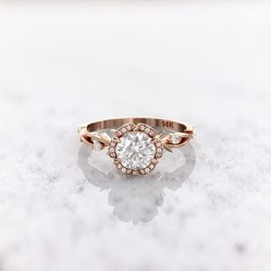 18k Solid Gold Round Cut Diamond Engagement <b>Rings</b> Elegant Design Exquisite Natural Diamond Solitaire <b>Rings</b> for Women Wholesale - Product Image 4