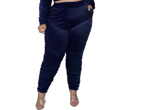 Ensemble de survêtement pour femmes en velours polyester/coton respirant coupe-vent à capuche réversible en gros personnalisé 2 pièces pour l'hiver - Product Image 3