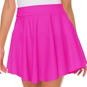 Femmes taille haute a-ligne jupe plissée couleur unie élastique Mini jupe Style sportif écologique poche bureau robe de dame - Product Image 6