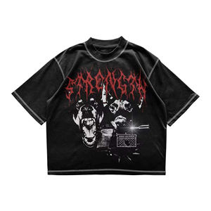 Y2KTee <b>Graphic</b> T-Shirts <b>Vintage</b> Oversized <b>Tees</b> Streetwear Casual Acid Washed Double Layer Long Sleeve Tops for Men - Product Image 5